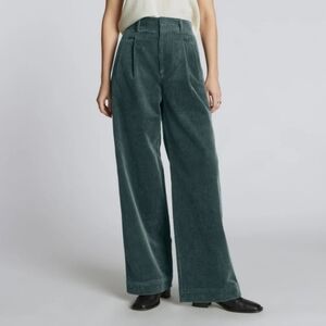 Wide Leg Corduroy Pants in Deep Teal